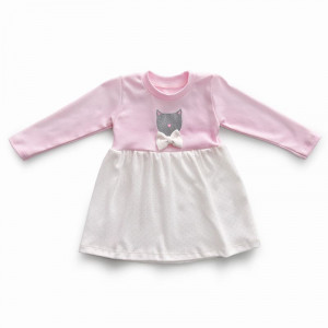 Платье для новорожденных 20190 "Мур-Мур" интерлок (р-ры: 74-98) кремовая юбка и розовый верх