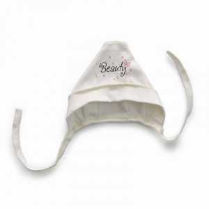 Чепчик для новорожденных швы наружу 20238 "Beauty" интерлок кремовый