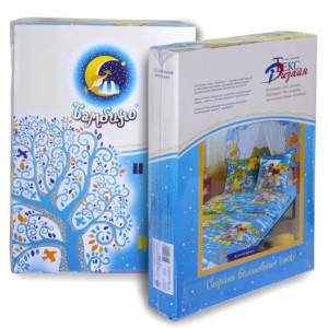 Детское постельное белье бязь "Оленята" голубой