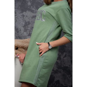 Платье женское №24802 футер 3-х нитка пенье (р-ры: 44-54) светло-зеленый