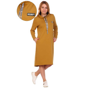 Платье женское П120 футер с лайкрой (последний размер) горчичный 54 Платье женское П120 футер с лайкрой (последний размер) горчичный 54