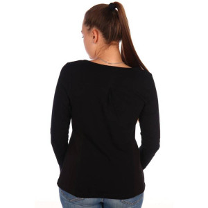 Рубашка женская Р-432 кулирка+рибана (р-ры: 42-56) черный