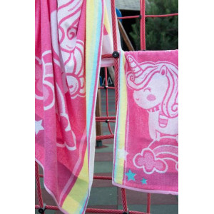 Полотенце махровое "Unicorn" розовый