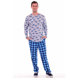 Пижама мужская 9147 кулирка (р-ры: 46-60) синий