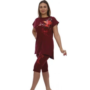 Костюм двойка женский КД-424 кулирка (р-ры: 50-60) бордовый Костюм двойка женский КД-424 кулирка (р-ры: 50-60) бордовый