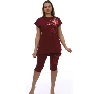 Костюм двойка женский КД-424 кулирка (р-ры: 50-60) бордовый Костюм двойка женский КД-424 кулирка (р-ры: 50-60) бордовый
