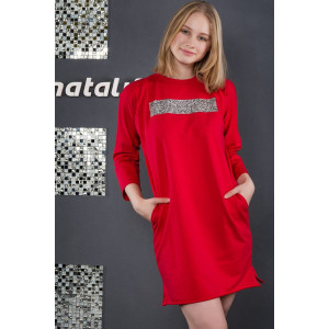 Платье женское №24310 кулирка (р-ры: 44-50) красный