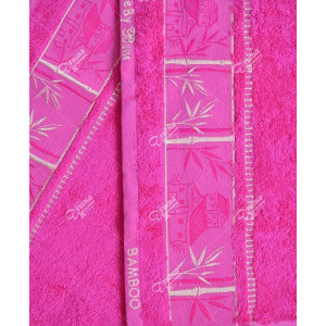 Набор из 2-х бамбуковых полотенец "Тростник" розовый