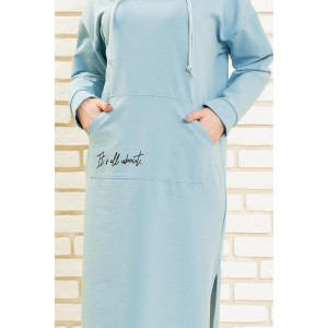 Платье женское "Моника" футер 2-х нитка (последний размер) голубой 44