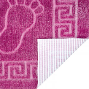 Коврик для ног махровый на резиновой основе "Ножки" фиолетовый