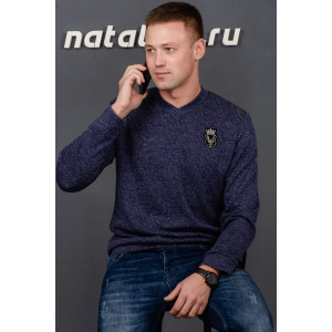 Джемпер мужской №13389 сандра лапша (р-ры: 50-60) синий