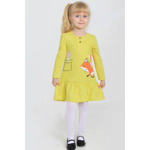 Платье детское "Лисонька" кулирка (р-ры: 86-110) лимонный