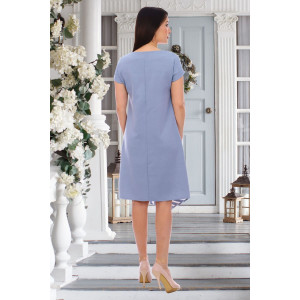 Платье женское №13607 костюмная ткань (последний размер) синий 52