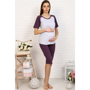 Костюм двойка для беременных №30002 кулирка меланж (р-ры: 42-54) фиолетовый