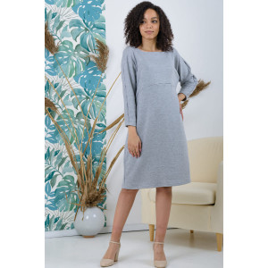 Платье женское №24308 футер 3-х нитка петля (р-ры: 44-54) серый меланж