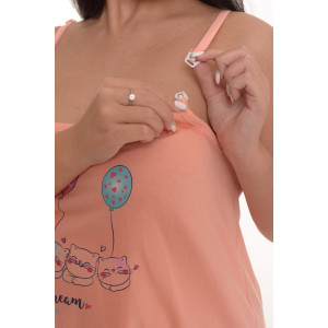 Пижама для беременных №1375 кулирка (р-ры: 44-52) коралловый