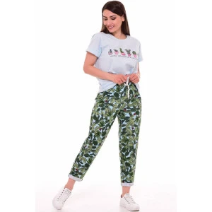 Костюм двойка женский 5276 "Кактусы" кулирка (р-ры: 42-60) голубой Костюм двойка женский 5276 "Кактусы" кулирка (р-ры: 42-60) голубой