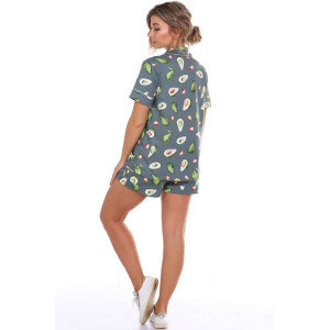 Пижама женская "Авокадо" М-758 кулирка (р-ры: 42-52) зелёный