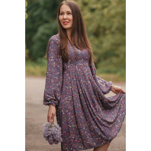 Платье женское П178 штапель (р-ры: 42-50) фиолетовый