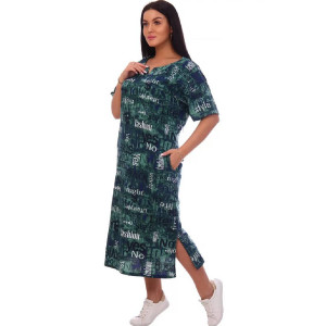 Платье женское "Ливадия" кулирка (р-ры: 50-66) зеленый