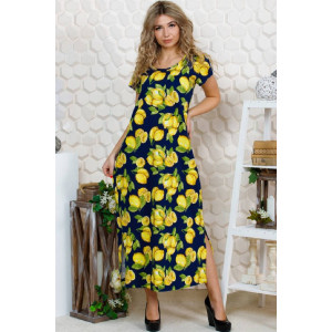 Платье женское 643 кулирка (р-ры: 46-60) лимоны