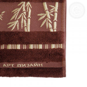 Набор махровых полотенец "Бамбук" 2 шт. шоколад