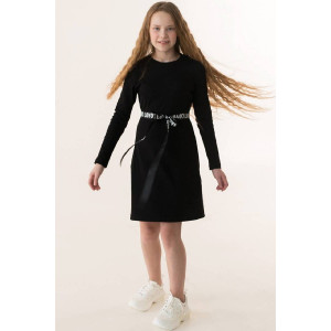 Платье детское №1518 кашкорсе (р-ры: 134-164) черный