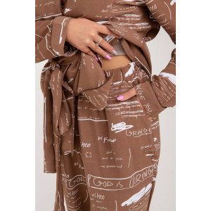 Пижама женская ПЖШТ-450 8030 штапель (р-ры: 44-54) коричневый