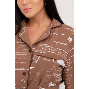 Пижама женская ПЖШТ-450 8030 штапель (р-ры: 44-54) коричневый