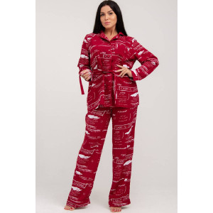 Пижама женская ПЖШТ-450 3021 штапель (р-ры: 44-54) бордовый