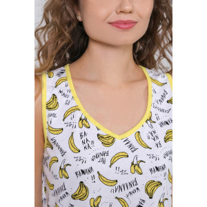 Сорочка женская "Бананы-3" кулирка (р-ры: 42-52) желтый
