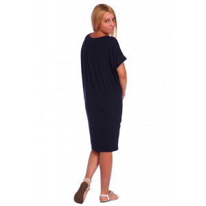 Платье женское П123 вискоза (последний размер) темно-синий 52,54