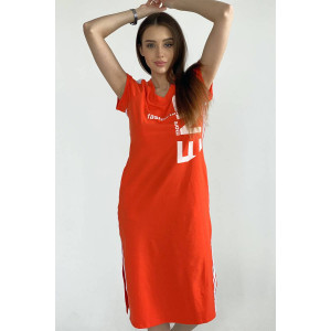 Платье женское №8087 вискоза лайт (р-ры: 42-52) рыжий