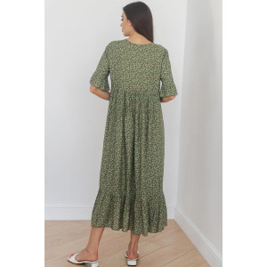 Платье женское "Любава" штапель (р-ры: 48-60) зеленый