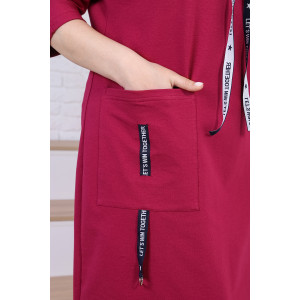 Платье женское "Зуммер-1" футер 2-х нитка (р-ры: 50-60) вишня