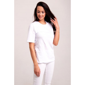 Футболка женская №247WHT oversize трикотаж (р-ры: 42-52) белый