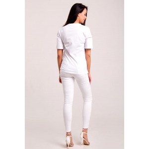 Футболка женская №247WHT oversize трикотаж (р-ры: 42-52) белый