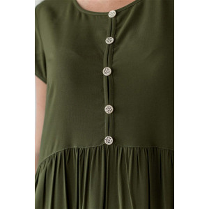 Платье женское "Алевтина" штапель (р-ры: 44-66) зеленый