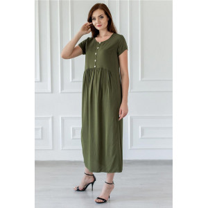 Платье женское "Алевтина" штапель (р-ры: 44-66) зеленый