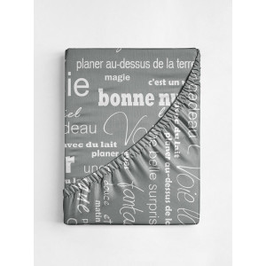 Простыня на резинке бязь "Письма" 7420-1