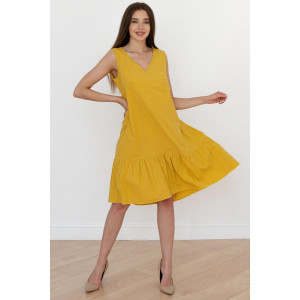 Платье женское "Даниэль" хлопок (р-ры: 42-56) желтый