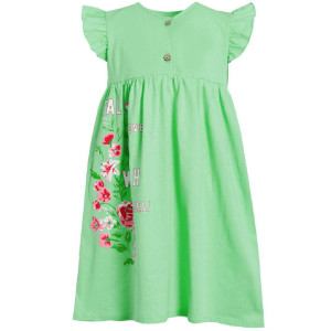 Платье детское "Бабочки" кулирка (р-ры: 104-134) зеленый