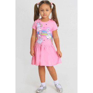 Платье детское "Девчата" кулирка (р-ры: 98-122) розовый