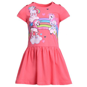 Платье детское "Девчата" кулирка (р-ры: 98-122) кораллово-розовый