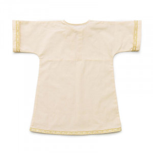 Крестильная рубашка поплин 06000 (р-ры: 68-92) кремовый+золотой