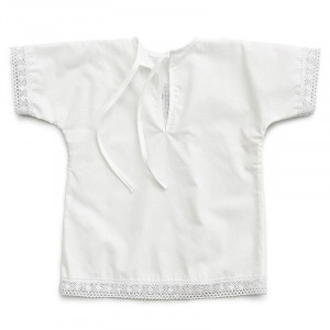 Крестильная рубашка поплин 06008 (р-ры: 62-86) белый