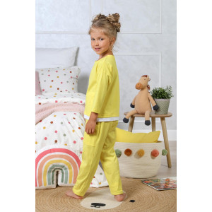 Пижама детская "Романс-2" кулирка (р-ры: 116-158) желтый