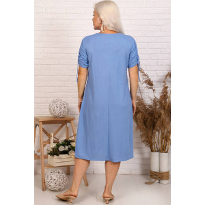 Платье женское №31531 лакост с лайкрой (р-ры: 50-60) голубой