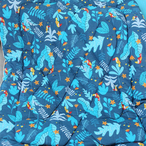Одеяло детское "BabyRelax" лебяжий пух "Тропические птички" синий