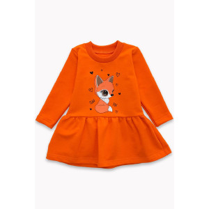 Платье детское "Лисонька" 10027 футер 2-х нитка петля (р-ры: 80-98) оранжевый